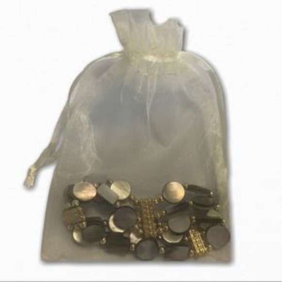 Chico’s Gold and Mother of Pearl Stretch B… - Picture 5 of 5